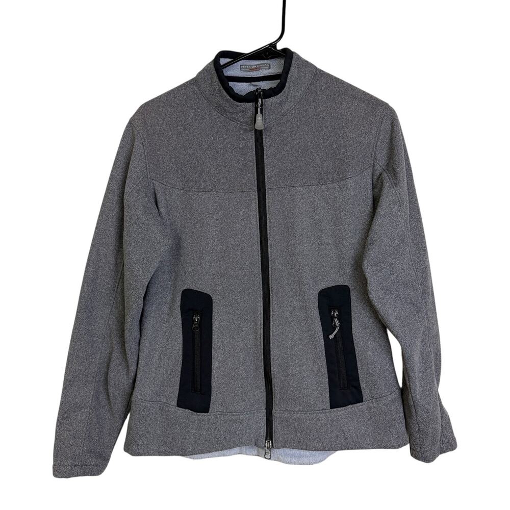 Peter Millar Warmth Jacket Womens Medium Gray Full Zip Fleece Golf Sanctuary